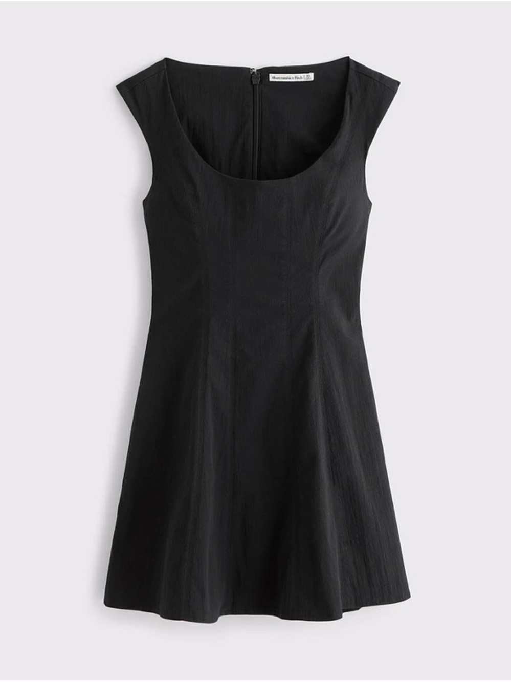 Black Cotton Cap Sleeve Mini Dress